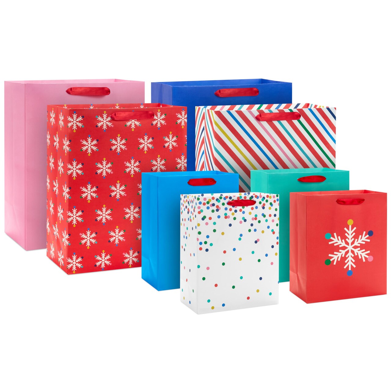 Holiday Gift Bag Assortment (8 Bags: 4 Medium 9", 4 Large 13")